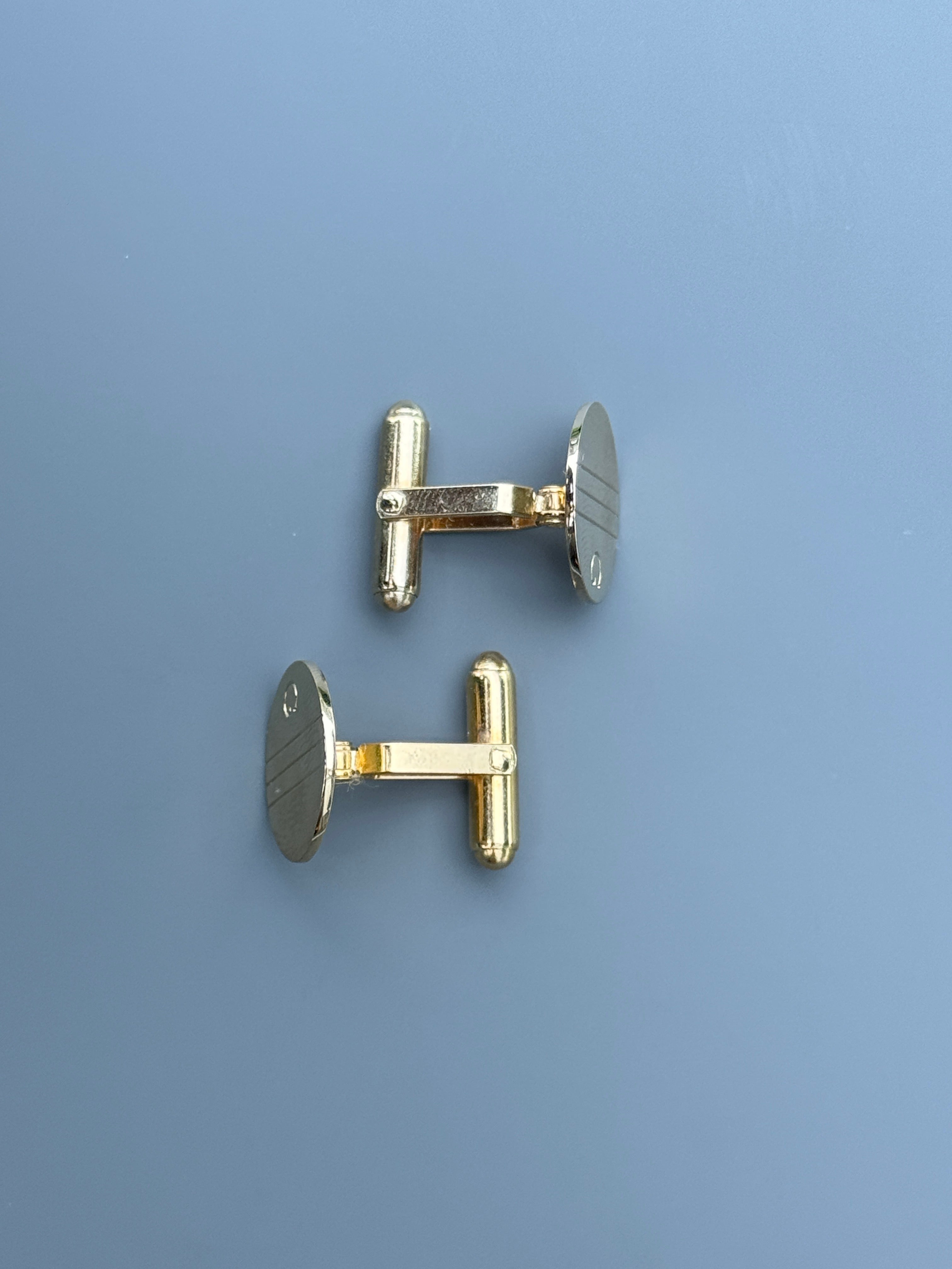 Givenchy Cufflink - Gold Tone, Minimalist Logo Design (Vintage / Collectible)