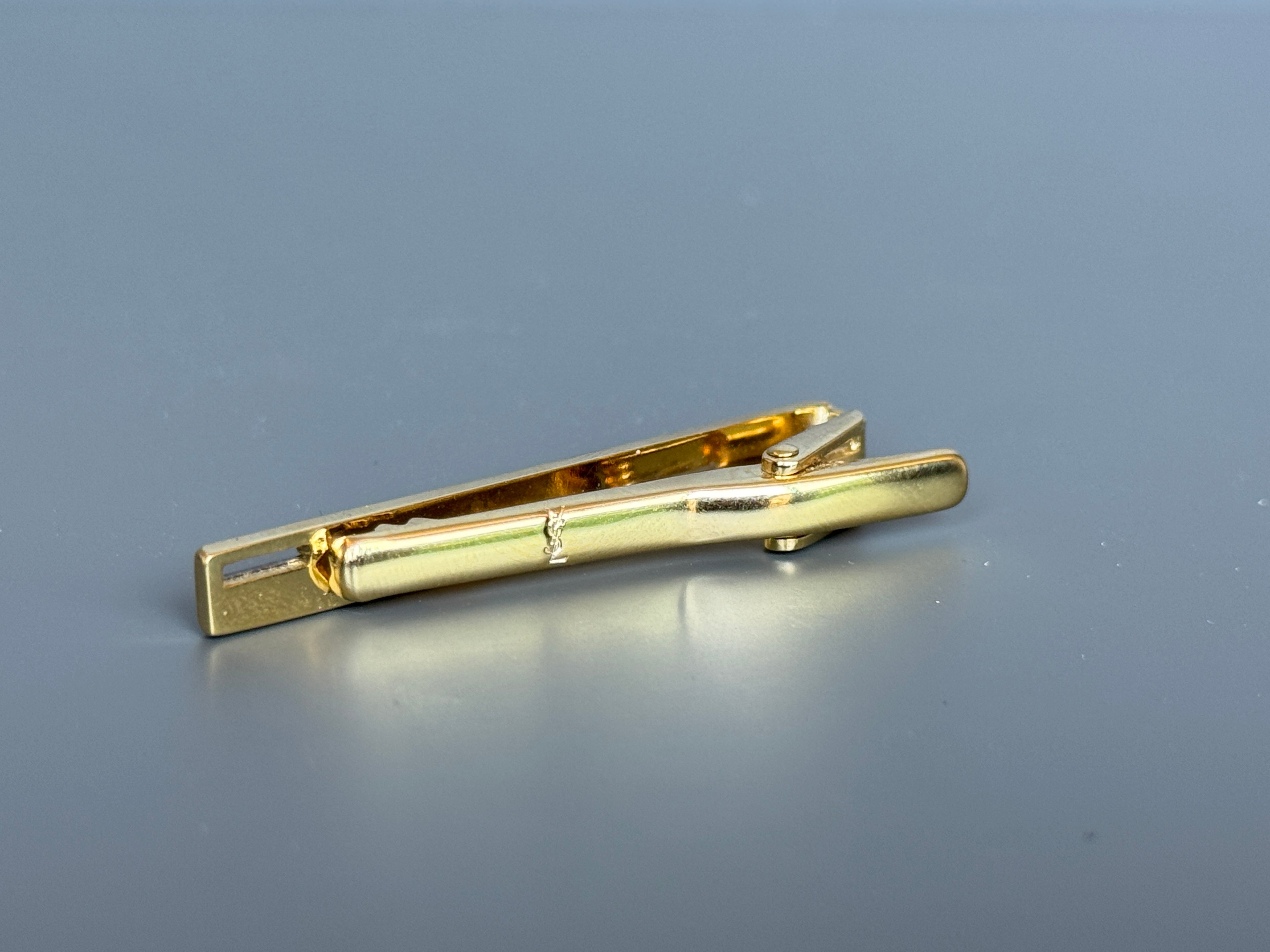 Yves Saint Laurent (YSL) Men's Tie Pin – Gold Plated Luxury Accessory