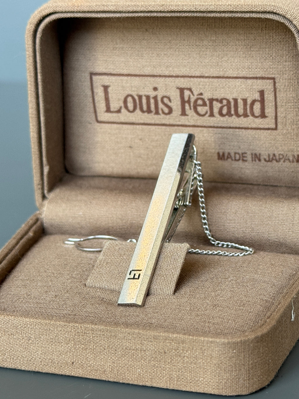 Louis Feraud Minimalist Silver Tone Tie Pin - Luxury Men's Accessories