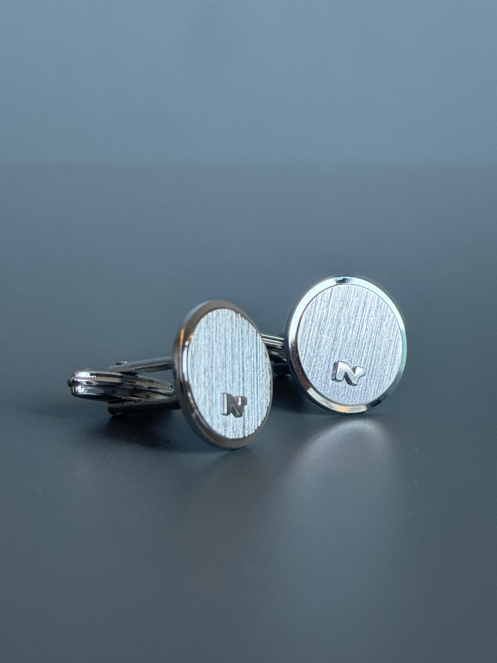 Nina Ricci Paris Silver Round Cufflink - Stylish Men's Accessory
