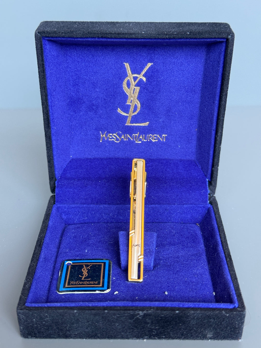 Yves Saint Laurent (YSL) Men's Tie Pin – Gold Plated Luxury Accessory