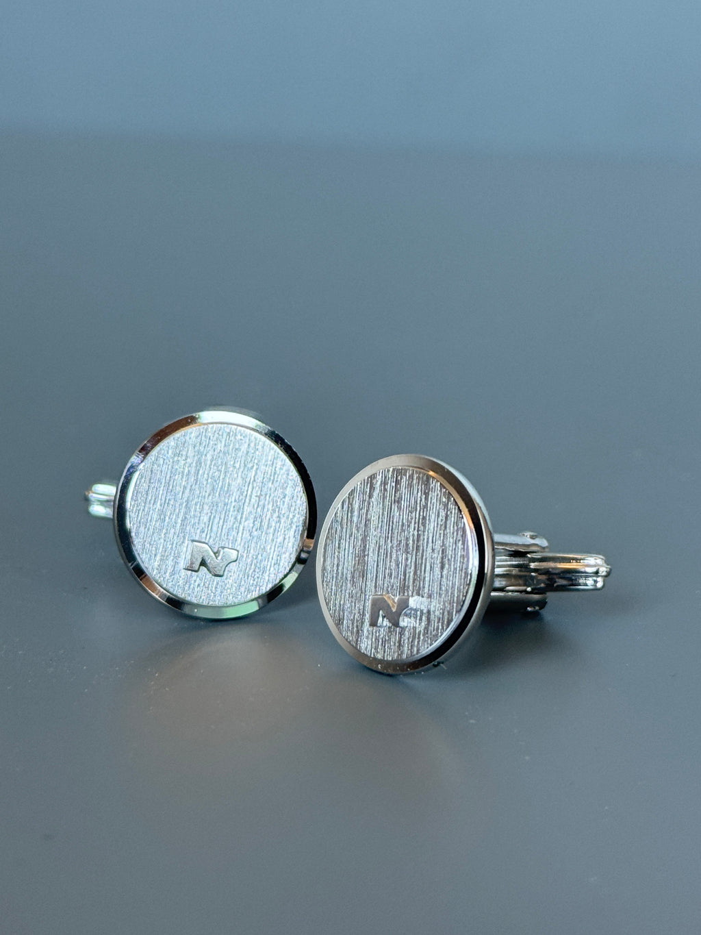 Nina Ricci Paris Silver Round Cufflink - Stylish Men's Accessory