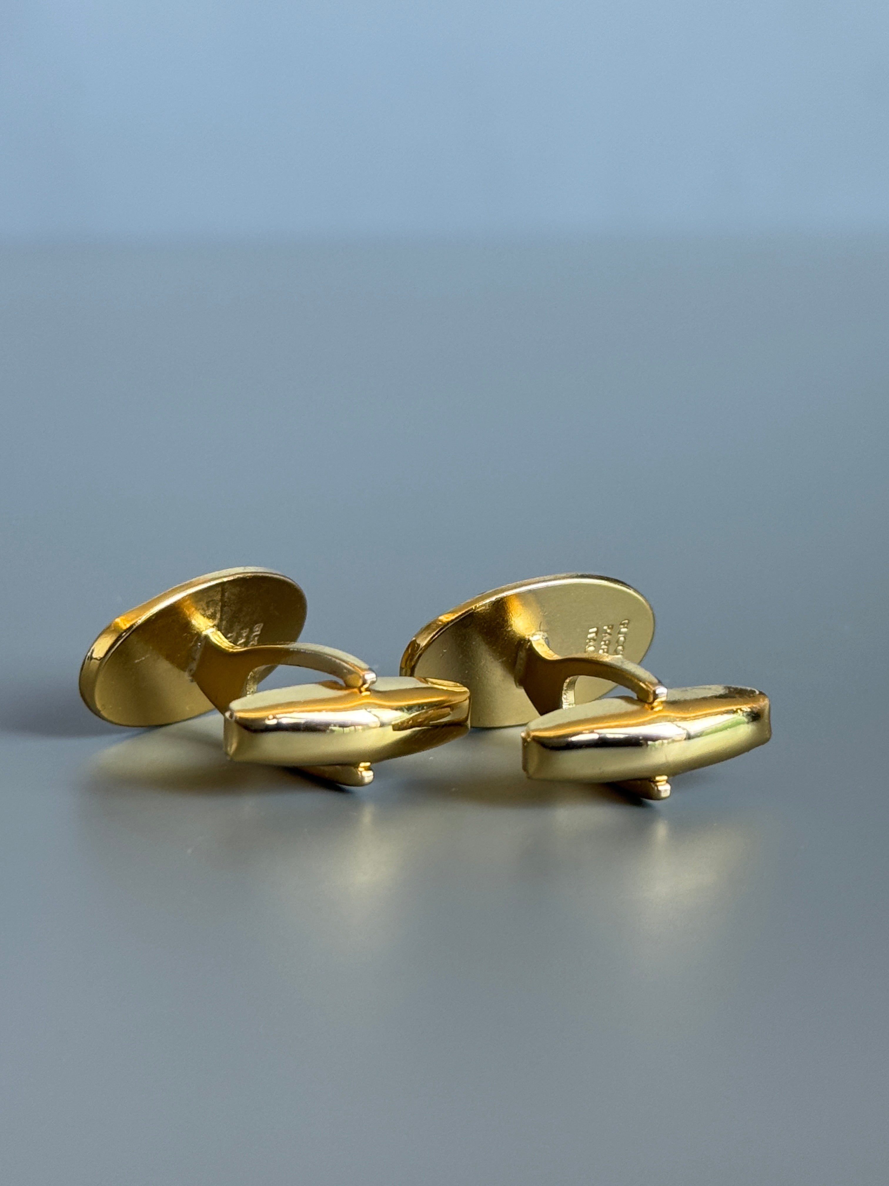 Gucci Cufflinks - Gold & Silver Design - Iconic Logo (Vintage / Collectible)