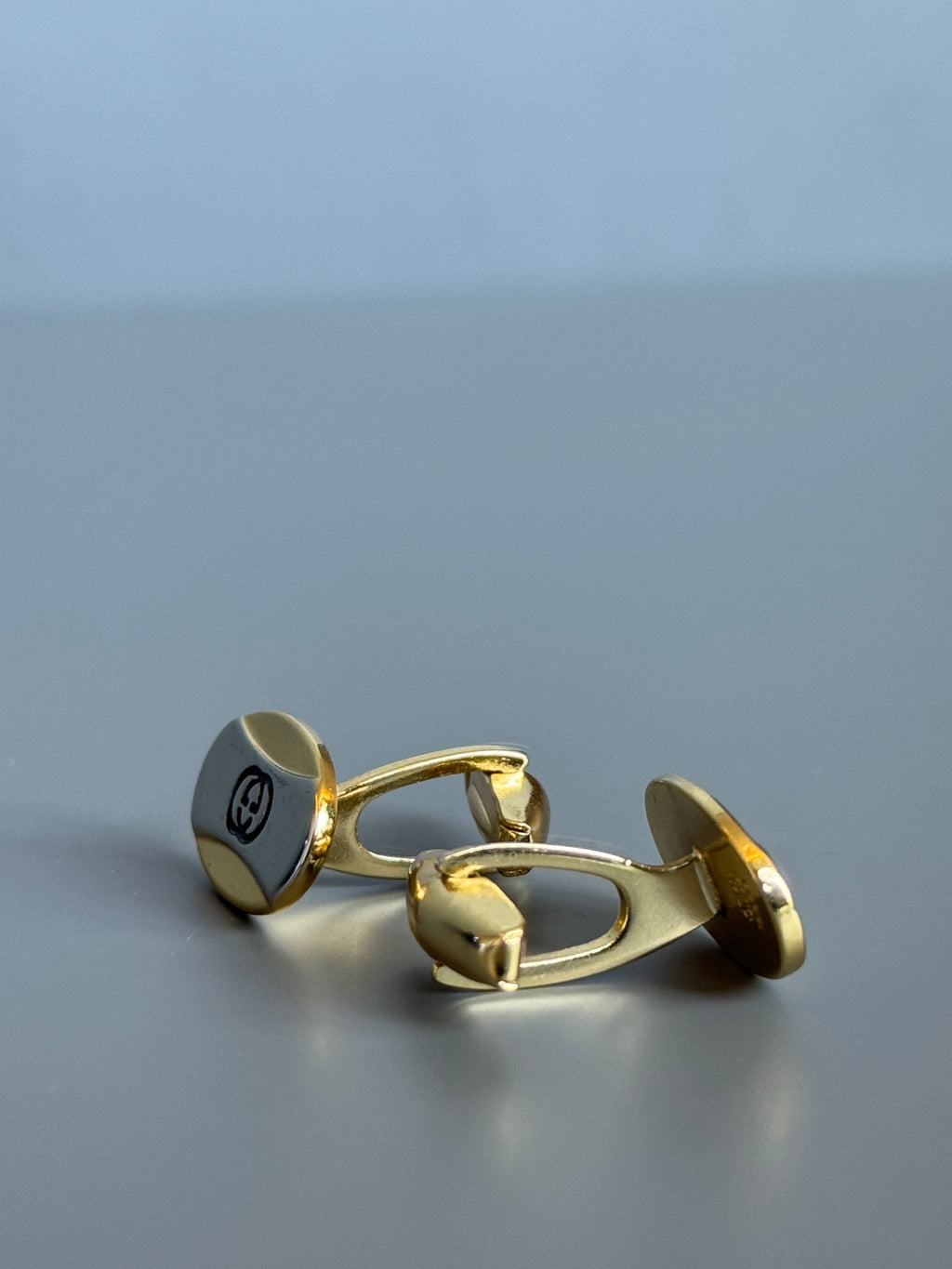 Gucci Cufflinks - Gold & Silver Design - Iconic Logo (Vintage / Collectible)