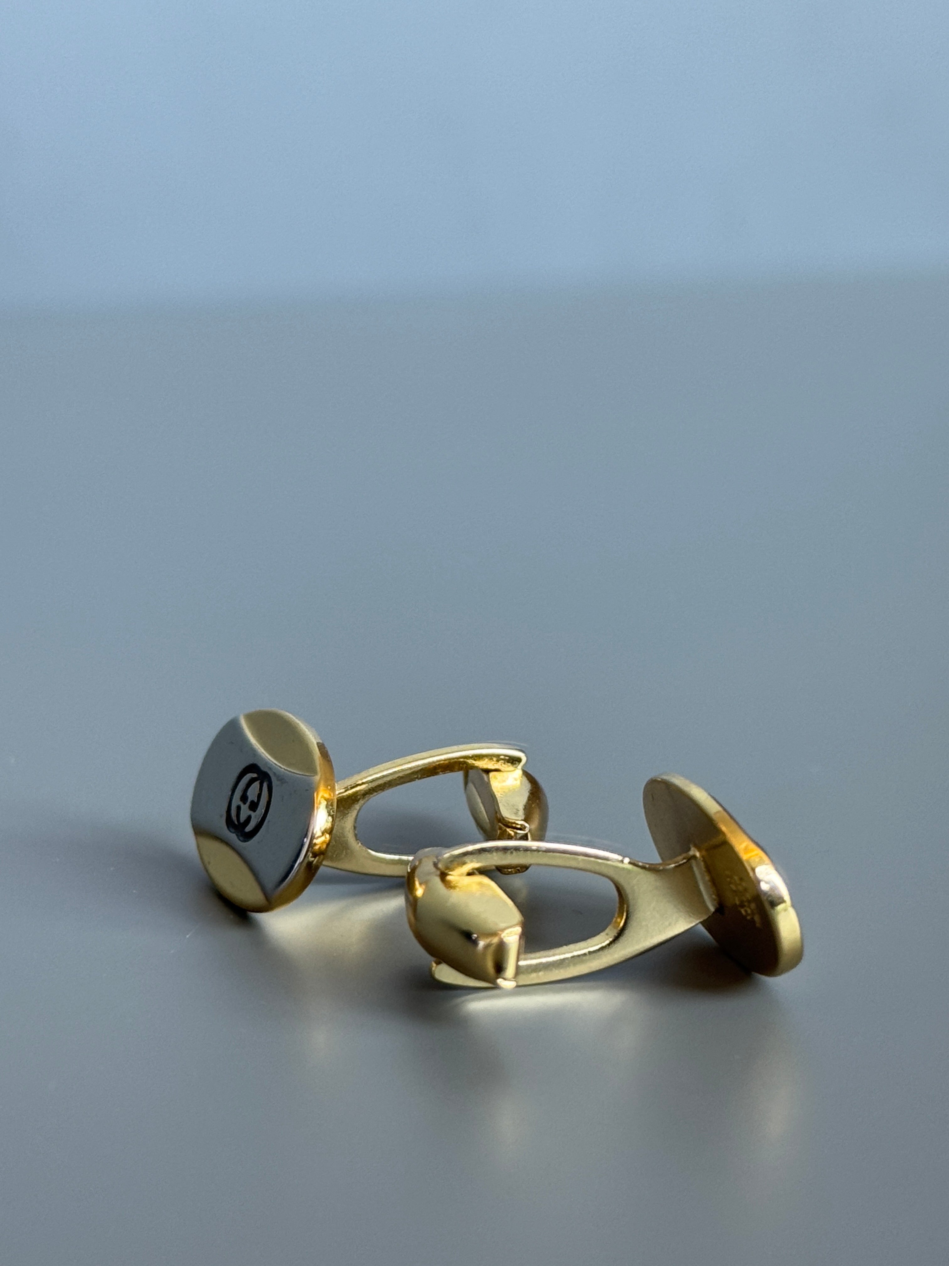 Gucci Cufflinks - Gold & Silver Design - Iconic Logo (Vintage / Collectible)